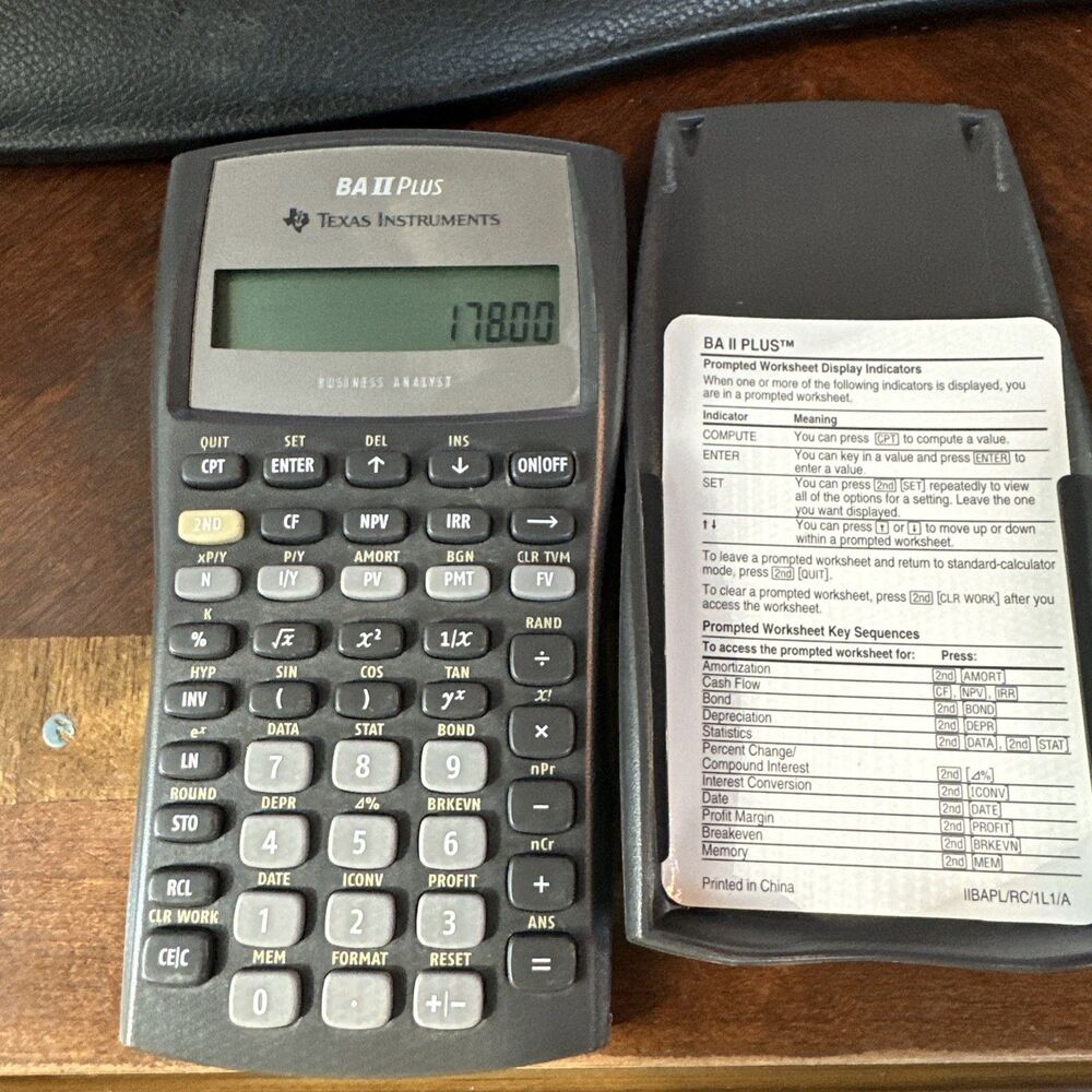 Texas Instruments BA II Plus Professional Financial Calculator Black